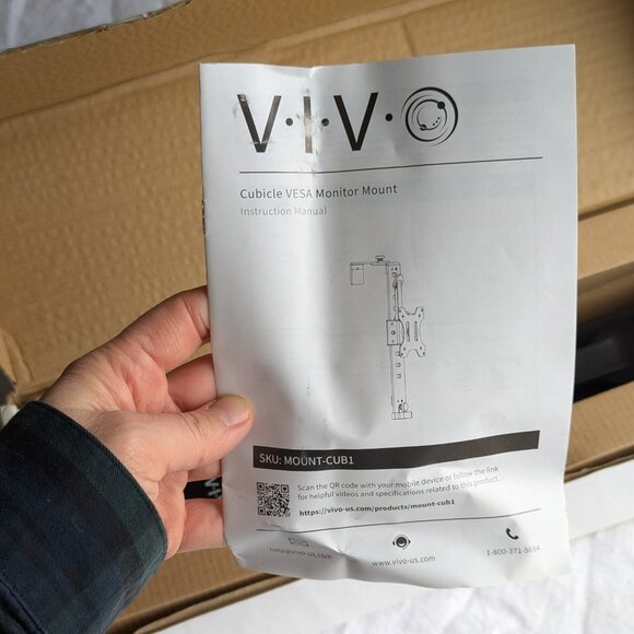 VIVO Single Monitor Cubicle mount home office computer screen holder MOUNT-CUB1 - Picture 10 of 14